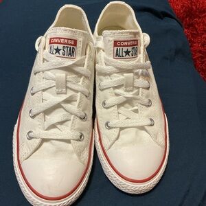 Converse Kids Cream and Red Sneakers